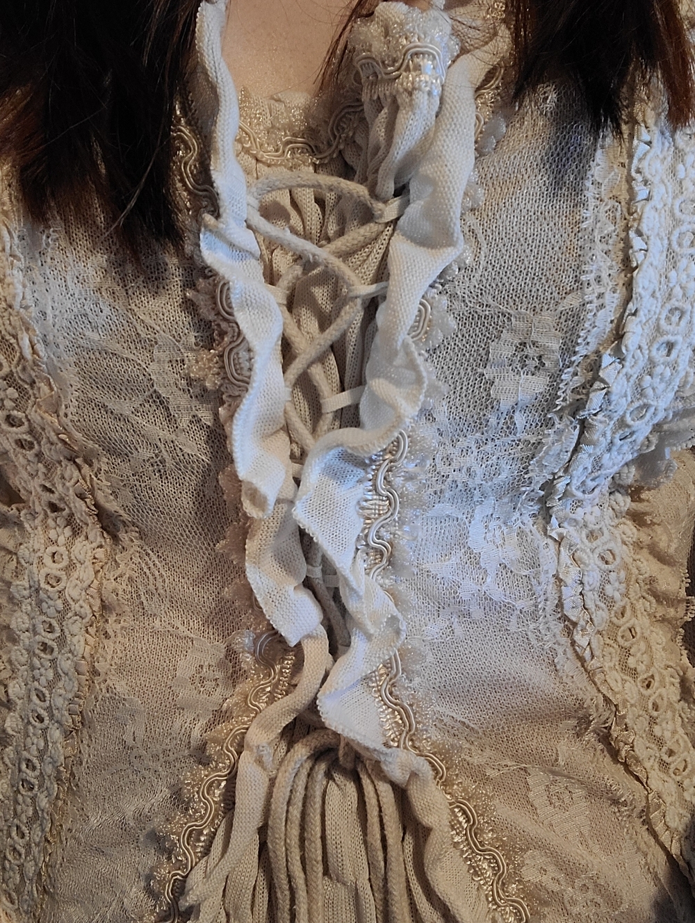 Pretty Angel Cream Long Sleeve Tunic Top